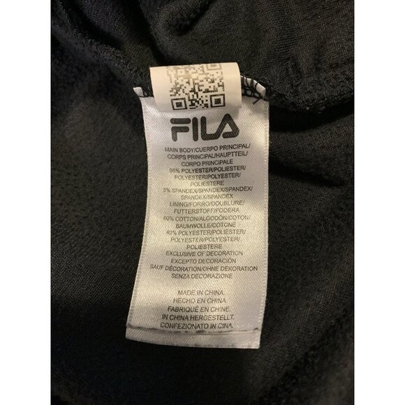FILA Black Velour Quarter Zip Medium Velvet Hoodie - Picture 6 of 9